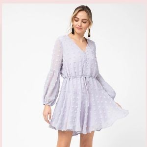 Avenue Hill Dotted Swiss V-Neck Dress